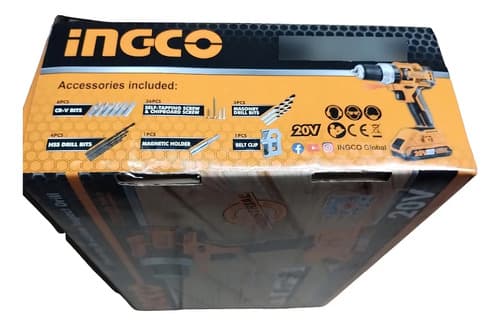Taladro 20v Brushless C Percutor 13mm Ingco Cidli20608. Hnt Color Amarillo