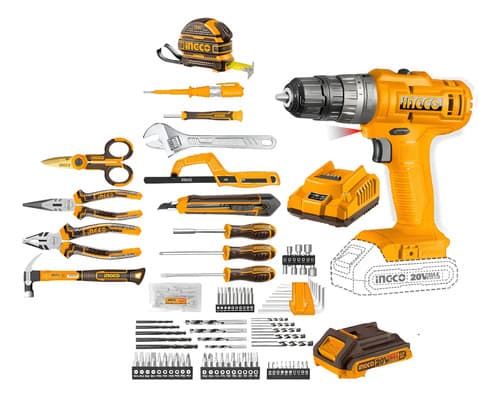 Kit Atornillador Percutor+ 165 Herramientas Hkthp11651 - Smf Color Naranja Claro Frecuencia 50/60