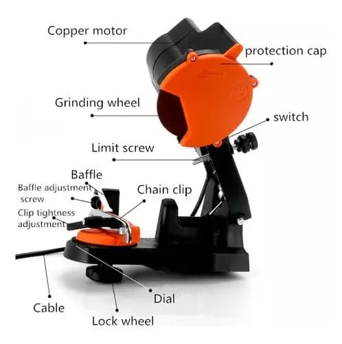 Afilador Cadena Universales Para Motosierras, 65w Naranja