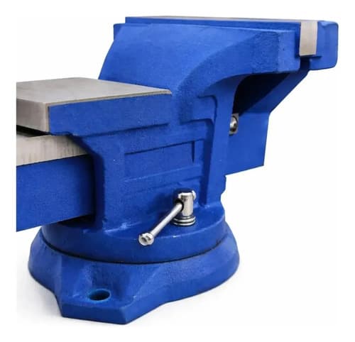 Morsa De Banco N° 4 Industrial Reforzada Profesional 100mm Azul