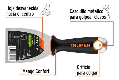 Espátula Flexible 3' Inox Mango comfort Griptruper 15851
