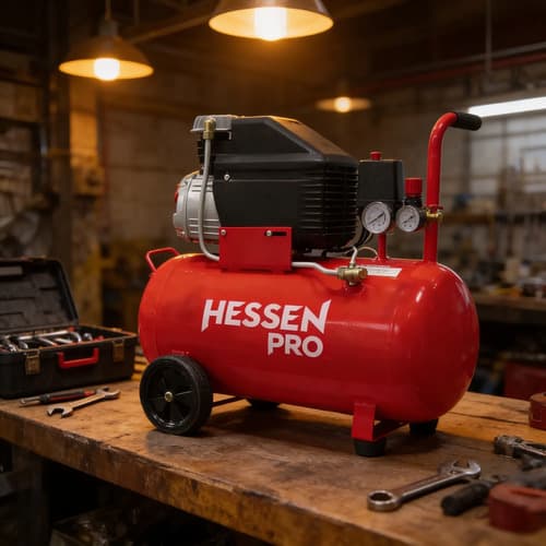 Compresor De Aire Eléctrico Hessen 016-6710 50l 2hp Rojo 50 Hz