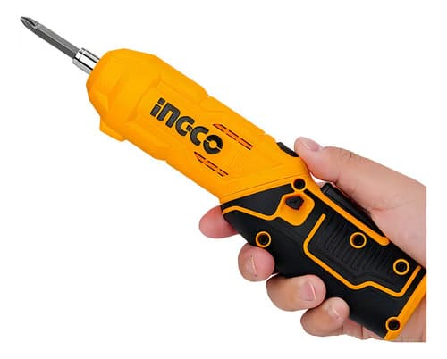 Atornillador Inalámbrico Ajustable Con Accesorios Ingco Naranja Claro