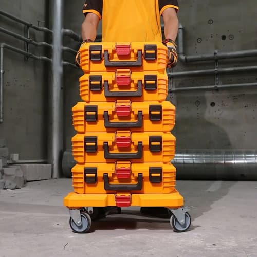 Caja De Herramientas De Pvc Apilable Ingco Orange 19 Pulgadas Naranja