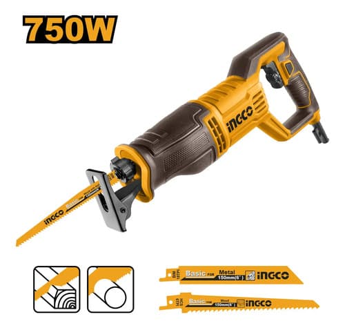Sierra Sable Eléctrica Ingco De 750w Para Madera Y Metal