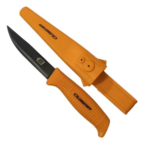 Cuchillo Flotante Lusqtoff Hoja 10cm Pesca Funda Pvc Rígida Color Naranja