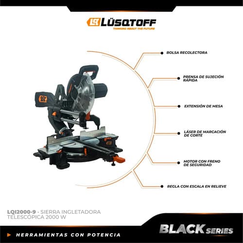 Sierra Ingletadora Lusqtoff Lqi2000-9 Telescopica 2000w Disc