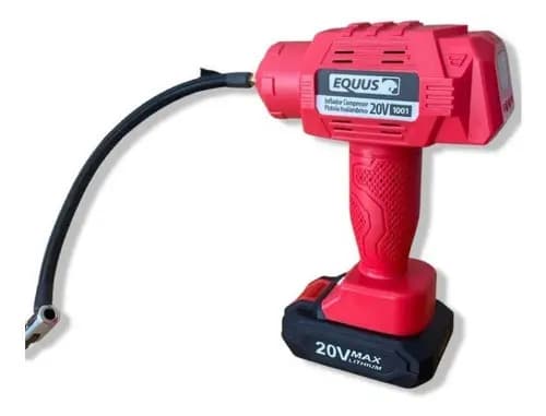 Inflador Compresor Pistola A Bateria Equus Globos,bici Auto Color Rojo Frecuencia 50hz