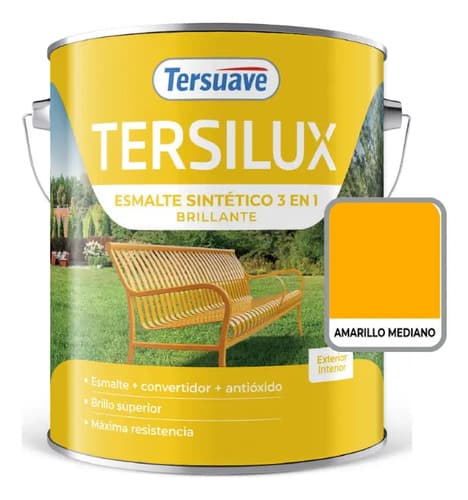 Esmalte Tersuave Multipropósito Brillante Antióxido De 4 Litros Color Amarilo Mediano