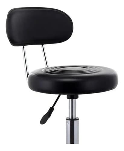 Asiento Para Cajera Negro - Taburete Silla Cajero Banco Blanco