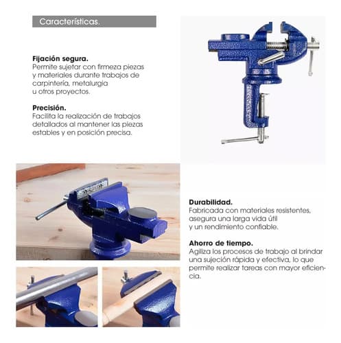 Morsa De Mesa Con Prensa 50mm Ergonomica Mesa Joyeria