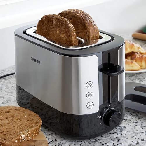 Tostadora Metalica Philips Hd2637/90 Diseño Compacto Color Gris