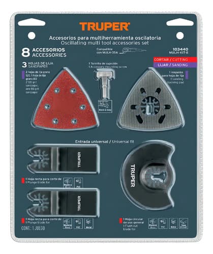 Truper Mulh-kit-8 Accesorios Kit De 8 Unidades Para Multiherramienta