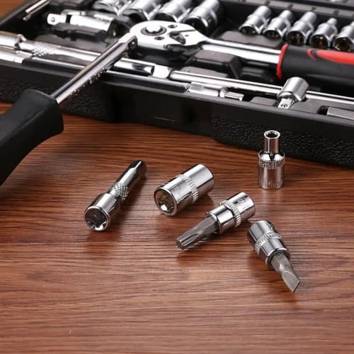 Set Caja Herramientas Dados 94 Piezas Acero Carbono 1/2 1/4