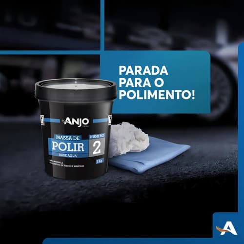 Masa Pulir Autos Anjo N° 2 Base Agua 1 Kg Blanca Blanco