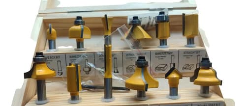 Set 12 Brocas Tupi 1/4 Madera Carburo Incluye Maletín Marca F Modelo D