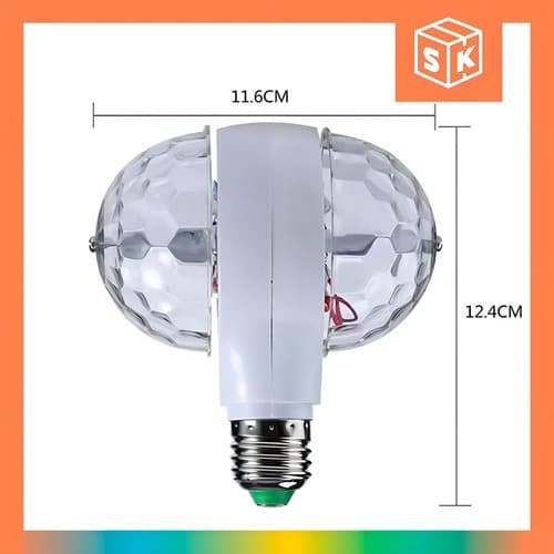 Lampara Giratoria Led Doble De Colores Rgb Rotating Lamp Multicolor