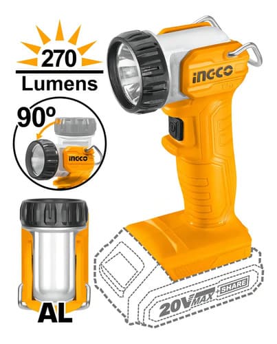 Linterna Led Inalámbrica 20v Bateria Amarillo