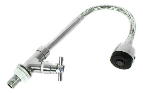 Grifo Metalico Para Mesada C/pico Flexible Lh-2786 Acabado B Plateado Brillante