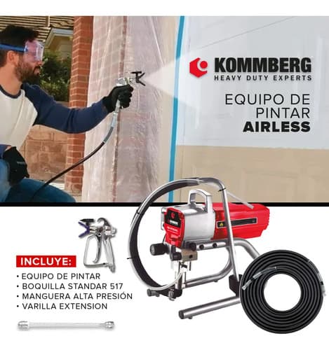Equipo De Pintar Airless Kommberg 900 W Latex Laca Sin Aire