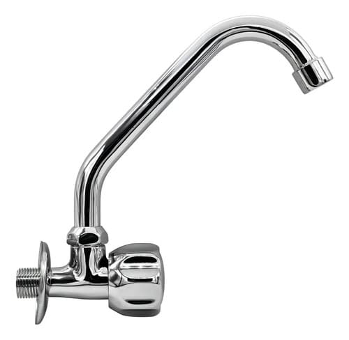 Grifo Metalico Para Pileta Brazo Bajo Lh-807 Acabado Brillante Color Plateado