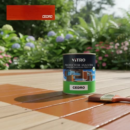 Protector De Madera 4l Uso Interior Exterior Vitro Cedro Satinado