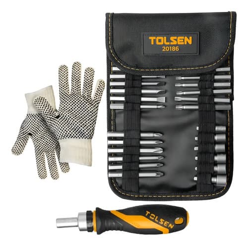 Puntas Atornillador De Trinquete Tolsen 0.63kg 26 Piezas -sc