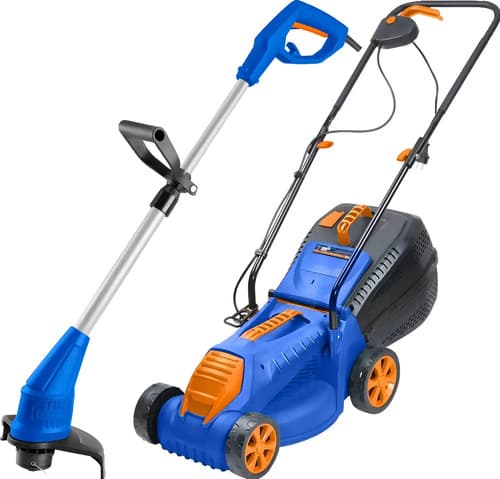 Combo Cortadora Cesped Pasto 1200w + Bordeadora 350w Wadfow Color Azul