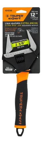 Llave Ajustable Boca Ancha 12'' Truper 101036