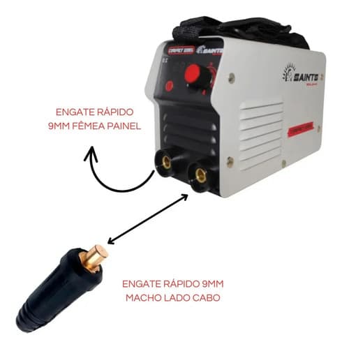 Kit De Conectores De Soldadura De 9 Mm Con Inversor De 4 Ganchos Con Electrodos De Plasma Mig Tig De 2 Machos Y 2 Hembras