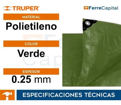 Lona Truper Ex.super Reforzada 2 X 3 Uso Rudo Camping Camion Lt-23x