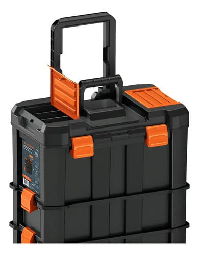 Caja Para Herramientas 19 X25 3 En 1 Desmontable Truper Chp-1925r Color Negro