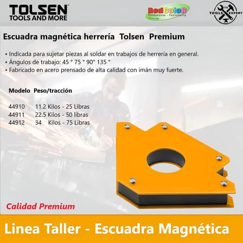 Escuadra Magnetica Para Soldadura 100 Mm 23kg Tolsen 44911