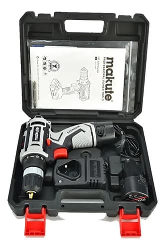 Taladro Atornillador Makute 12v, 2 Baterias, 1400rpm Azul Marino