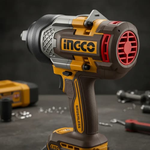 Llave De Impacto Ingco 20v 1750nm 2 Bat 8.0ah Ciwli20175 50hz/60hz