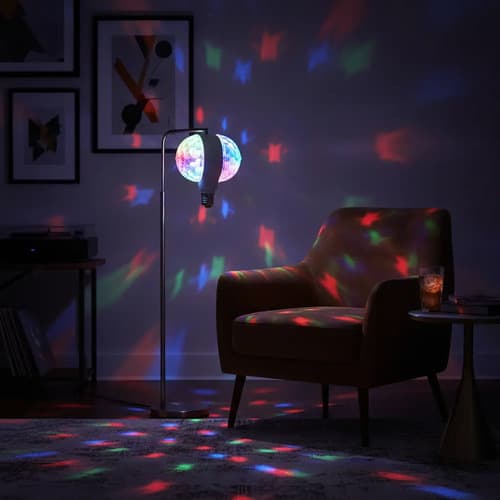 Lampara Giratoria Led Doble De Colores Rgb Rotating Lamp Multicolor