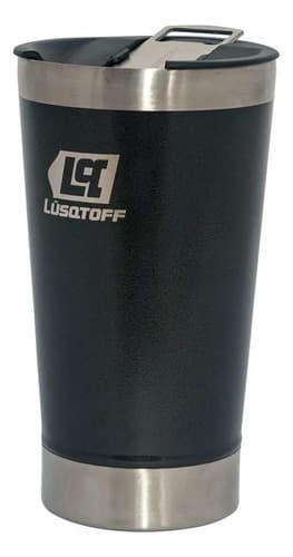 Jarro Vaso Termico Con Tapa 530 Ml Acero Inoxidable Lusqtoff Color Negro Negro