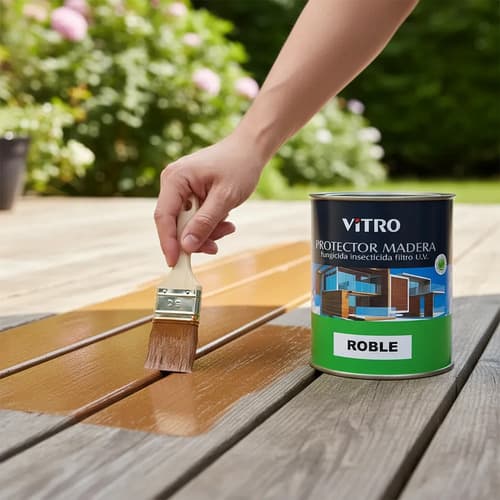 Protector De Madera 4l Uso Interior Exterior Vitro Roble Satinado