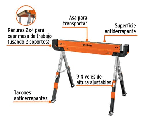 Burro/mesa De Trabajo Multiusos Truper 103301