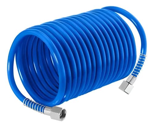 Manguera De Compresor Wadfow 5 Metros Espiral Con Roscas Azul