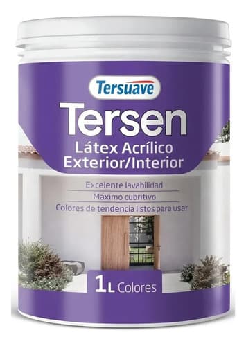 Pintura Latex Interior Ext. Tersuave Tersen Mate 1lt Colores Negro Delicado Mate