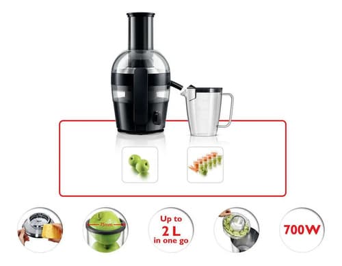 Juguera Philips 2 L Para Fruta Verdura 1855 700 W Dimm Negro