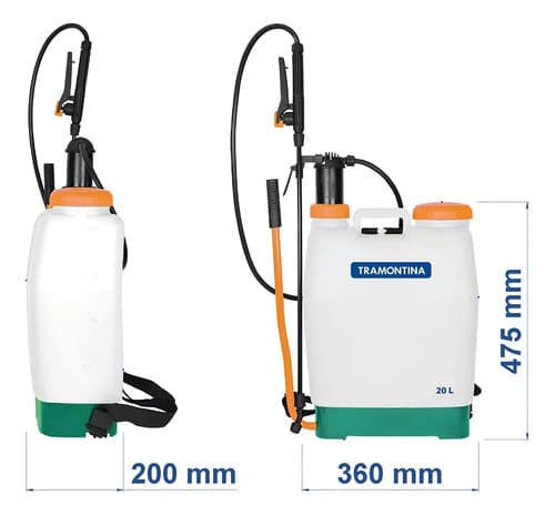 Pulverizador Fumigador Mochila Manual 20 Litros Tramontina Blanco
