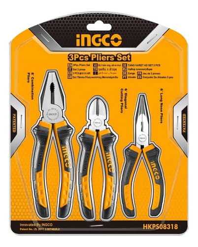 Set X3 Pinzas Combinada Pta Fina Ingco Hkps08318 Mf Shop
