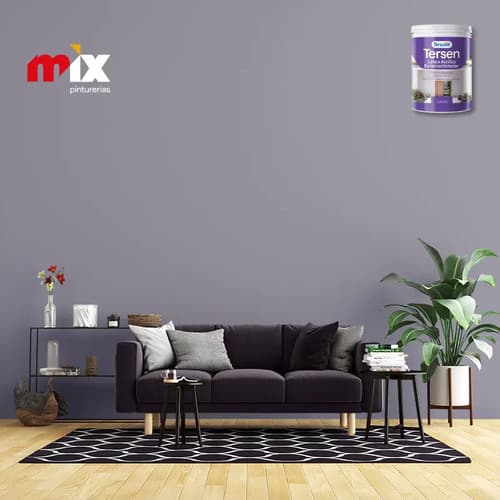Pintura Latex Interior Tersuave Tersen Colores Mate Antihongo X 1 Litro Color Gris Misterio