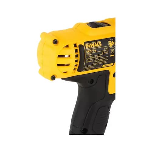 Taladro Percutor Atornillador Inalámbrico De 10mm Dewalt Dcd716d2 + 2 Baterías De 2ah + Accesorio Con Maletín De Transporte Amarillo