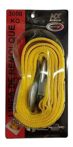 Cinta Remolque Nylon Plana 3tn 2,5 Auxilio Cuarta Soga Linga Color Amarillo