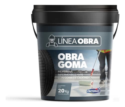 Membrana Liquida Con Goma De Caucho 20 Kg. Gris Oscuro Mate