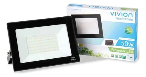 Foco Reflector Para Exterior / Interior Led 50w Lampara Luz Negro Blanco Frío