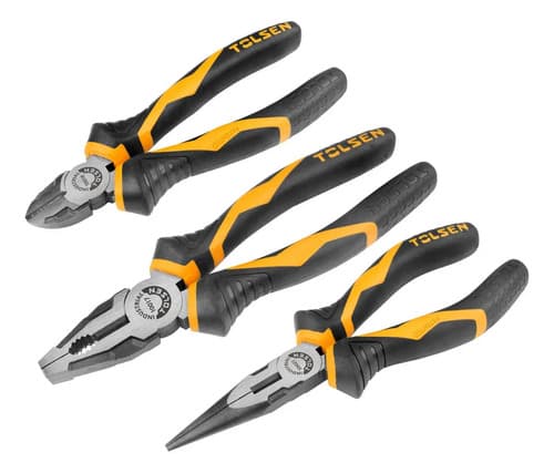 Set De Alicates Tolsen De 3 Piezas Con Mango Antideslizante